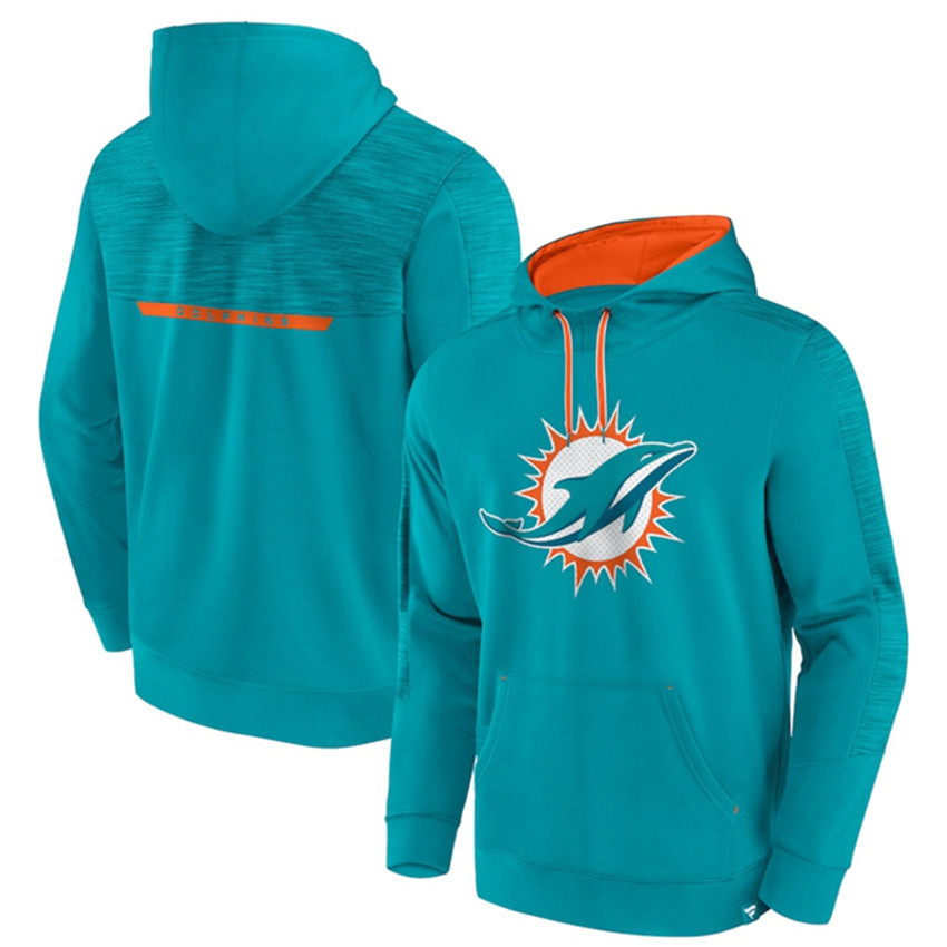 Men's Aqua Miami Dolphins Defender Evo Pullover Hoodie